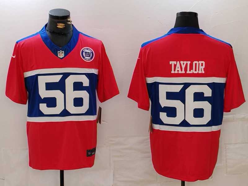 Mens New York Giants #56 Lawrence Taylor Limited Red Alternate FUSE Team Patch Vapor Jersey->new york giants->NFL Jersey